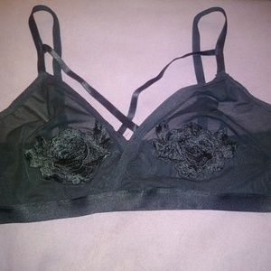 Strapy lace insert mesh bralette